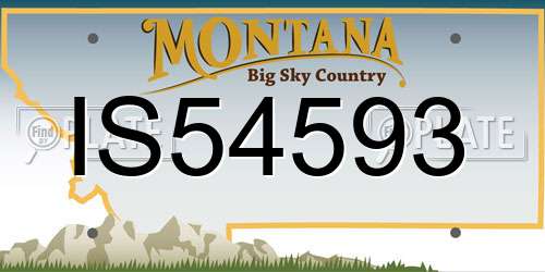 IS54593 Montana License Plate
