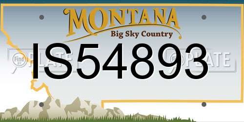IS54893 Montana License Plate