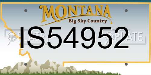 IS54952 Montana License Plate