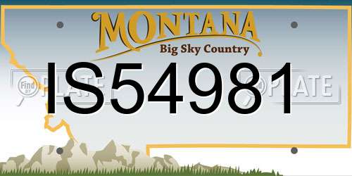 IS54981 Montana License Plate