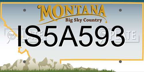 IS5A593 Montana License Plate
