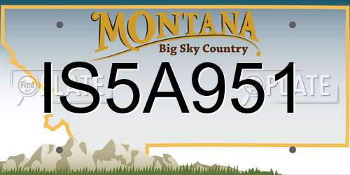 IS5A951 Montana License Plate