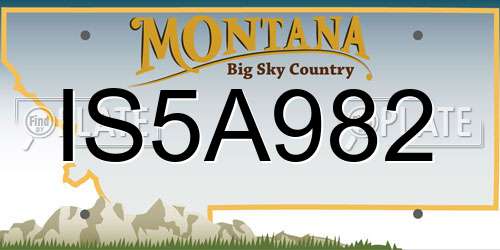 IS5A982 Montana License Plate