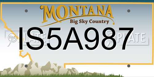 IS5A987 Montana License Plate