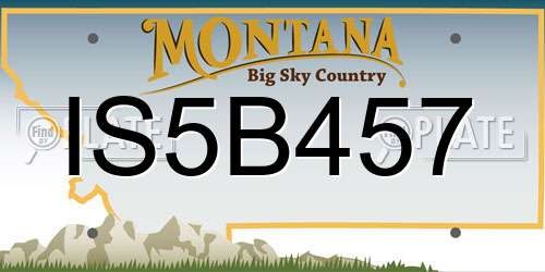 IS5B457 Montana License Plate