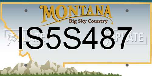 IS5S487 Montana License Plate