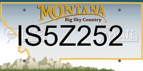 IS5Z252 Montana License Plate