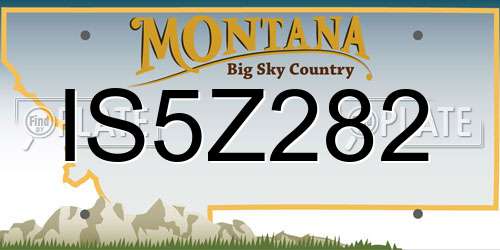 IS5Z282 Montana License Plate