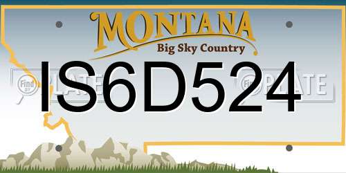 IS6D524 Montana License Plate