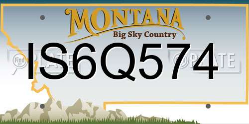 IS6Q574 Montana License Plate