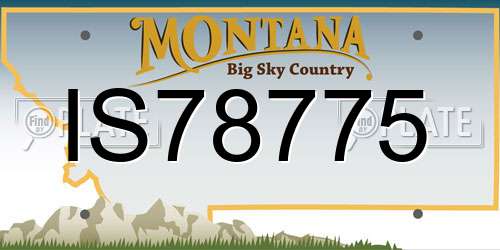 IS78775 Montana License Plate