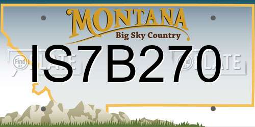 IS7B270 Montana License Plate