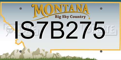 IS7B275 Montana License Plate