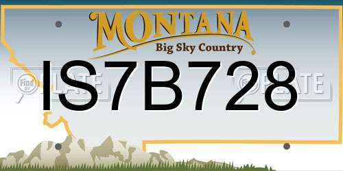 IS7B728 Montana License Plate