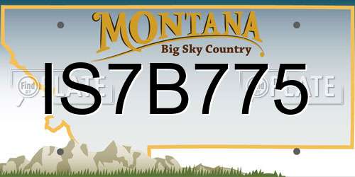 IS7B775 Montana License Plate