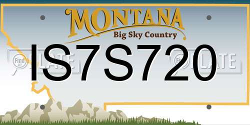 IS7S720 Montana License Plate