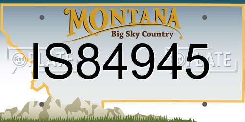 IS84945 Montana License Plate