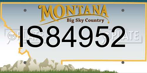 IS84952 Montana License Plate