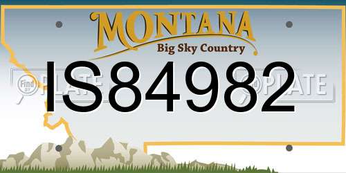 IS84982 Montana License Plate