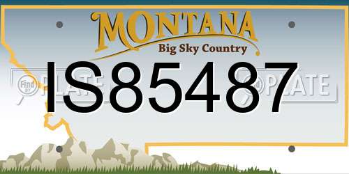 IS85487 Montana License Plate