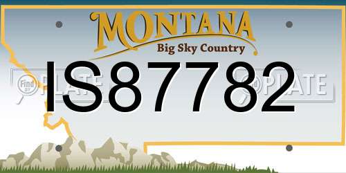 IS87782 Montana License Plate