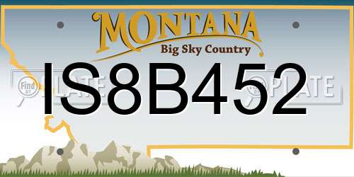 IS8B452 Montana License Plate