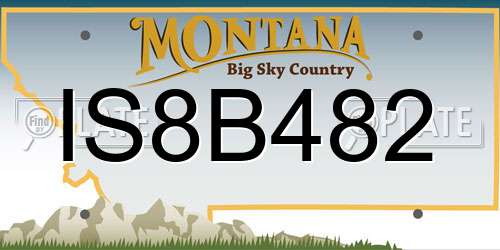 IS8B482 Montana License Plate