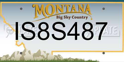 IS8S487 Montana License Plate