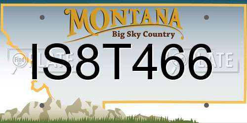 IS8T466 Montana License Plate