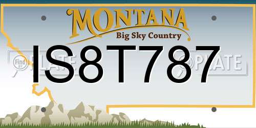 IS8T787 Montana License Plate