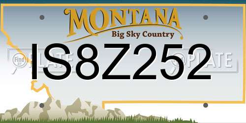 IS8Z252 Montana License Plate