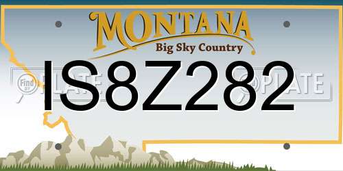 IS8Z282 Montana License Plate