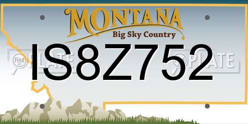 IS8Z752 Montana License Plate
