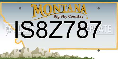 IS8Z787 Montana License Plate