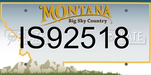 IS92518 Montana License Plate