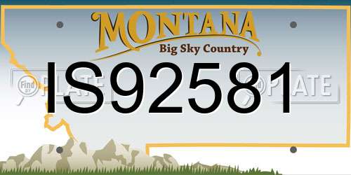 IS92581 Montana License Plate