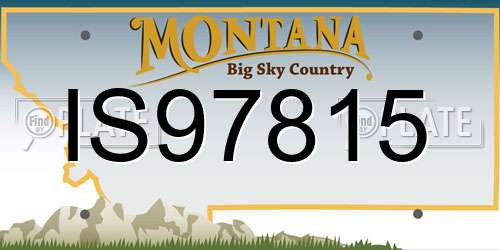 IS97815 Montana License Plate