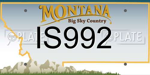 IS992 Montana License Plate