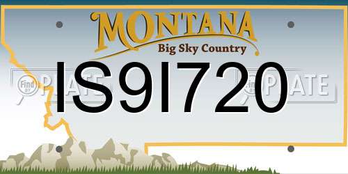 IS9I720 Montana License Plate
