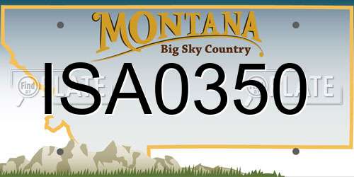 ISA0350 Montana License Plate