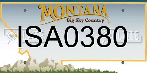 ISA0380 Montana License Plate