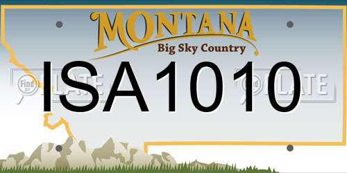 ISA1010 Montana License Plate