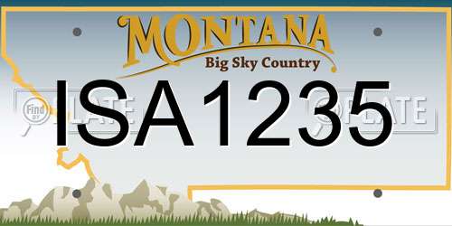 ISA1235 Montana License Plate