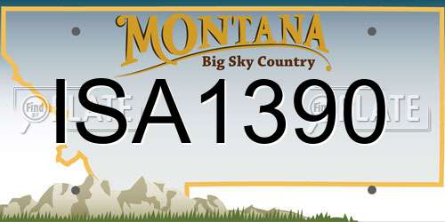 ISA1390 Montana License Plate