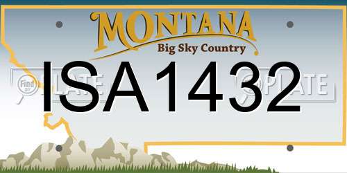 ISA1432 Montana License Plate