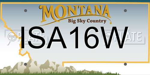 ISA16W Montana License Plate