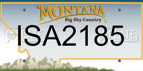 ISA2185 Montana License Plate