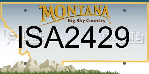 ISA2429 Montana License Plate