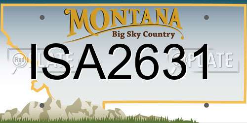 ISA2631 Montana License Plate
