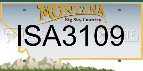 ISA3109 Montana License Plate